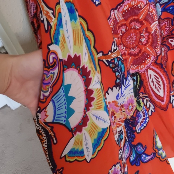 Anthropologie 100% Silk Midi Dress - Picture 3 of 8